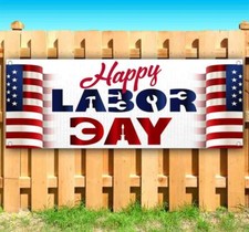 HAPPY LABOR DAY Advertising Vinyl Banner Flag Sign Many Sizes HOLIDAY FIREWORKS picture