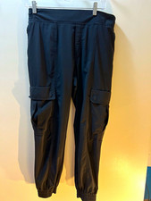 Athleta Women's Black Jogger Pants Size 8 /10 Cargo Pockets Elastic Waist picture