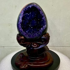 8.4LB  natural rare amethyst Dinosaur egg Quartz Crystal specimen healing+stand picture