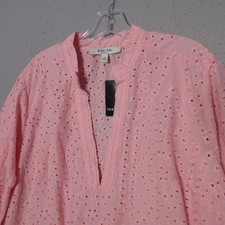 Torrid Belle Isle Tunic Top Tunic 1X Eyelet Pink Coastal Romantic Coquette NWT picture