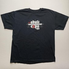 Vintage AVN Adult Entertainment Expo Shirt Mens XL Black 2007 Graphic Y2K 00s picture