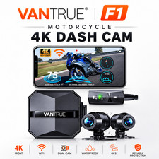 Vantrue F1 4K Motorcycle Camera Front & Rear GPS WiFi Night Vision 512GB Max picture