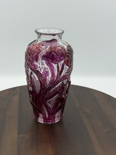Consolidated Glass Co Early 20th Cen. Art Deco Purple Stain Crystal Jonquil Vase picture