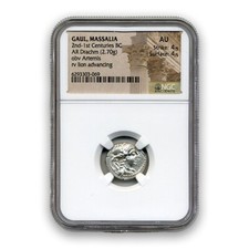 Gaul Massalia 2nd-1st Centuries BC Drachm-rv Lion Advancing NGC AU picture