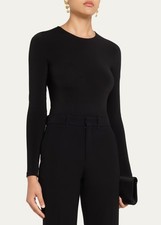 NWT Wolford Berlin Black Long Sleeve Bodysuit Size M Designer Top picture