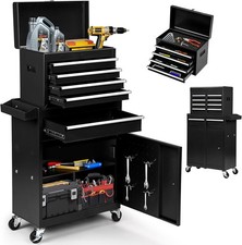 Clickoods 5-Drawer Rolling Tool Chest – 2-in-1 Lockable Tool Box picture