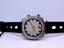VINTAGE WITTNAUER WRIST ALARM 17J SWISS MENS WRISTWATCH SERVICED W/BOX C.1970 picture