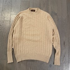 Vintage 60s 70s McLeish Cashmere Cable Knit Sweater Made in Scotland Men’s 40 /M picture
