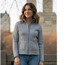 T by Talbots Jacket Women's Size P Activewear Gray Full Zip Athleisure Stretch picture