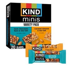 KIND Mini Snack Bars Variety Pack, Gluten Free, Low 20 Count, chocolate picture