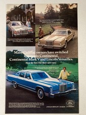 1978 Lincoln Print Ad Versailles Continental Mark V Owners Switched picture
