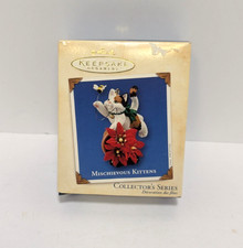 Vintage Hallmark Christmas Keepsake Ornament 2002 Mischevious Kitty Hangable IOB picture