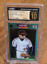 CHARLIE SHEEN WILD THING 1/10 ALPHA CGC 10 PRISTINE 2023 Leaf Green Parallel picture