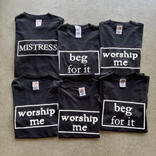 Vintage 2000s Y2K Deadstock NWT Sex Text Funny Raunchy Edgy Shirt Lot S/M picture