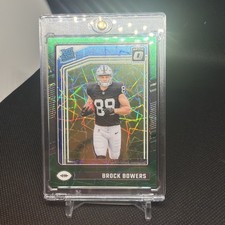 2024 Panini Donruss Optic - Rated Rookie Brock Bowers #215 Green Velocity Prizm  picture