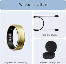 NEW RingConn Gen 2 Ultra-Thin Smart Ring Size 10 Royal Gold Health Tracking picture