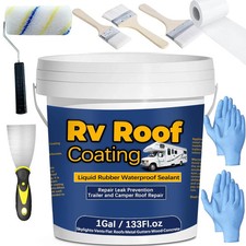 1Gal/133Fl.Oz Liquid Rubber Rv Roof Coating White Waterproof Sealant Camper Roof picture