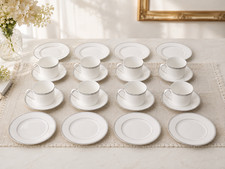 Wedgwood Vera Wang Grosgrain Bone China 24 Pc Set 8 Cups Saucers 8 Salad Plates picture