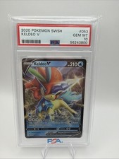 2020 Pokémon Sword & Shield Keldeo V #053/202 PSA 10 Gem Mint Holo Rare picture