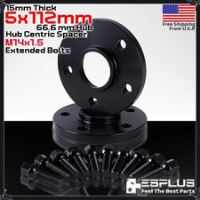 2x 15 mm Audi 5x112 66.6mm Hub Centric Spacer Fit Latest A/Q/R/RS/S/SQ -Series picture