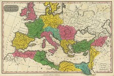 1831 Map of the extent of Roman Empire by region Wall Art Poster Print Decor picture