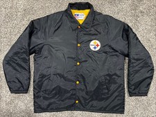 Vintage 80s Pittsburgh Steelers Satin Bomber Jacket Lined Rare VTG Patch Large picture