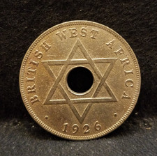 1926 British West Africa penny, George V, decent details, KM-9 (BW3) picture
