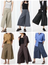 UNIQLO Unisex Nylon Culottes Wide Leg Shorts Relaxed Fit Cropped picture