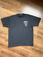 Stussy Built For The Long Haul T-Shirt Black Size XL Biker Chopper Graphic Tee picture