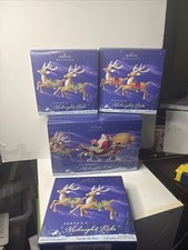 2005 Hallmark Santa’s Midnight Ride Table Top Dash Away Sleigh & 6 Reindeer picture