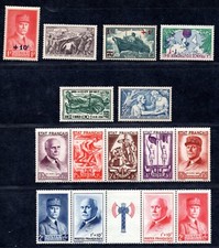 France 1942 Semi-Postals Mint Never Hinged Collection Of 94 Stamps Complete Sets picture