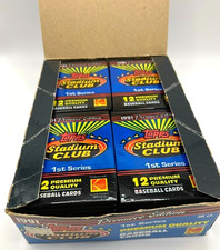Vtg. 1991 Topps Premiere Ed. Stadium Club 1st Series MLB, 36/36 Sealed Packs picture
