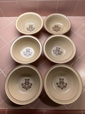 Vintage Pfaltzgraff Village Soup Cereal Bowls Set of 6 Stoneware Brown Floral picture