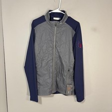 KJUS Jacket Mens EU 52 Gray Navy Retention Insulated Full Zip Golf Softshell picture