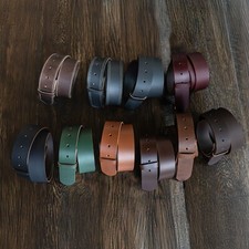 Handmade Mens Full Grain Leather Belt Strap Without Buckle 1.5