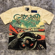 Godspeed Super Run Sunday Graphic Print Crew Neck T-Shirt Beige Men’s M picture