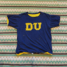 VTG 60s Collegiate Pacific DU Double Face Cotton T-shirt Size Large Made in USA picture