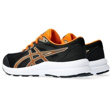 ASICS Kid's Contend 8 Grade School Running Shoes Black/Bright Orange Multi Sizes picture