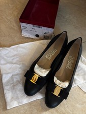 Ferragamo shoes women VARA Black leather- New In Box picture