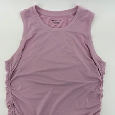 Athleta Womens Mauve Pink Ruched Side Racerback Tank Top Size M picture