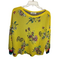 Anthropologie Aldo Martins Yellow Floral Sweater Women’s Small Made in Spain picture