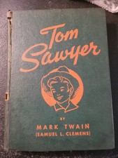 Vintage 1944 Tom Sawyer Illustrated HC Book Brown Cover Red Edges Children’s Lit picture
