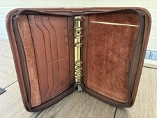 JACK GEORGES Franklin Covey Compact Leather Zip Binder USA +Fast Shipping picture