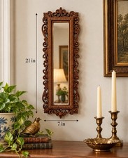 Vtg 1978 Dart Brown Faux Bamboo Wicker Mirror 21