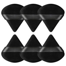 Pimoys 6 Pcs Powder Puff, Face Soft Triangle 1 Count (Pack of 6), Black picture