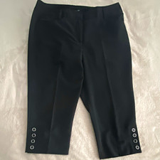 Zac & Rachel Women’s Petite 14P Black Capri Pants Straight Leg Stretch Knit picture