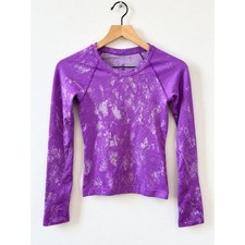 Lululemon Swiftly Tech Long Sleeve 2.0 Purple Marble Acid Wash Shirt Size 2 picture