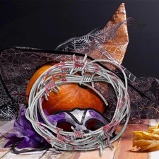Halloween Fake Barbed Wire Prop 2.5M Plastic Bloody Scary Haunted House Decor picture