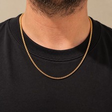 18K Gold Plated Stainless Steel Box Chain Necklace 20