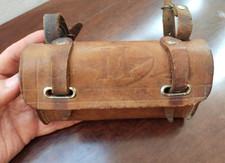 Vintage Motobecane Mobylette Leather Saddle Tool Pouch Rustines Patch Kit French picture